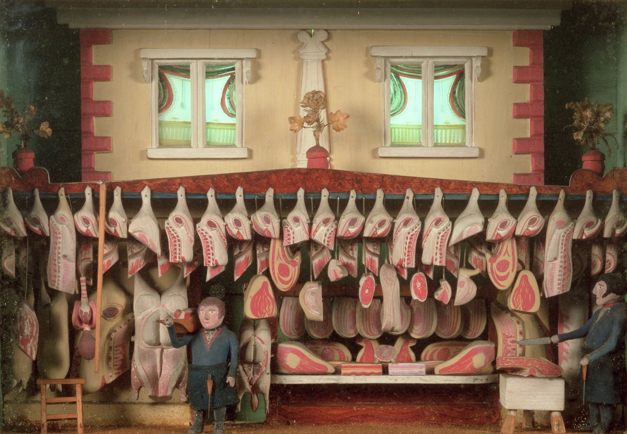 Butchers Shop (malovaný reliéf) od English School