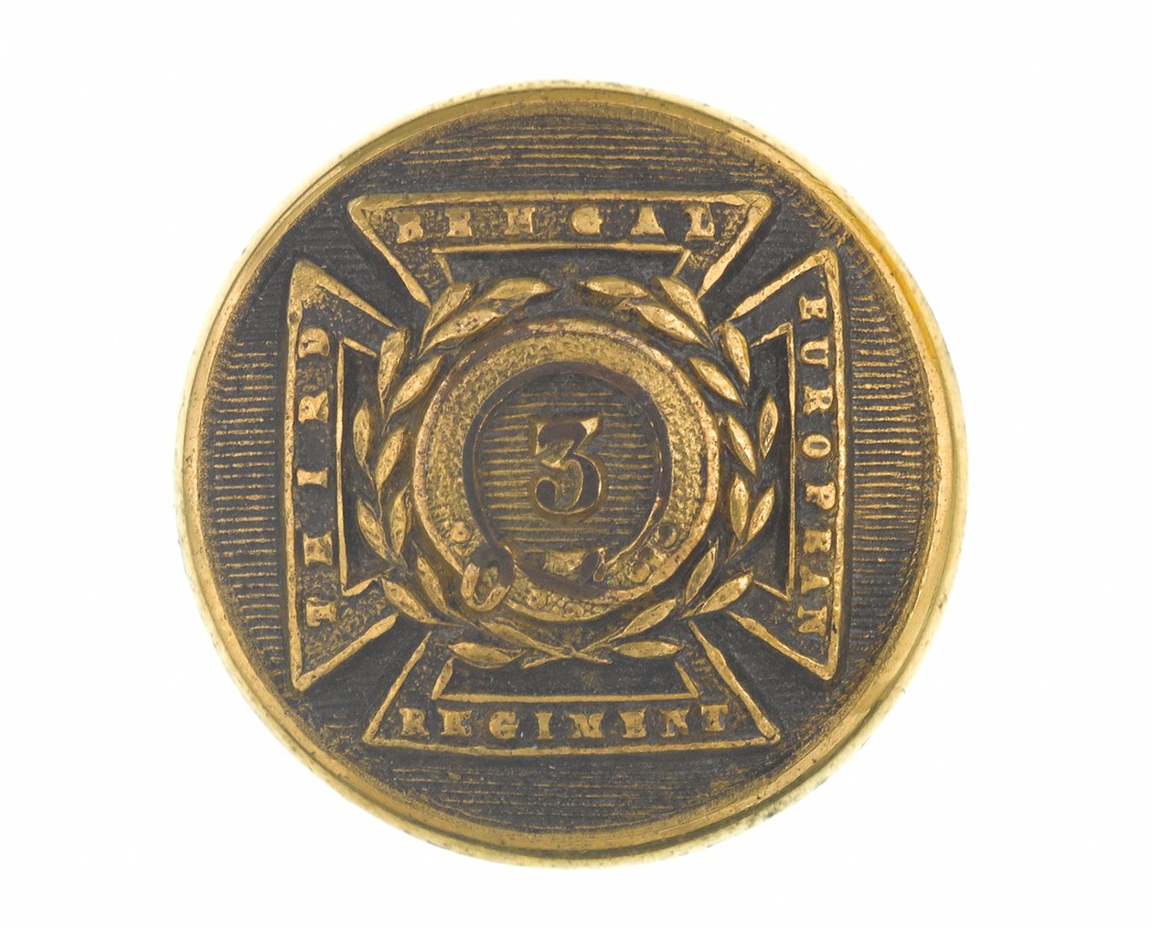 Button, důstojník, 3. Bengálský evropský pluk, 1854-1861 od English School