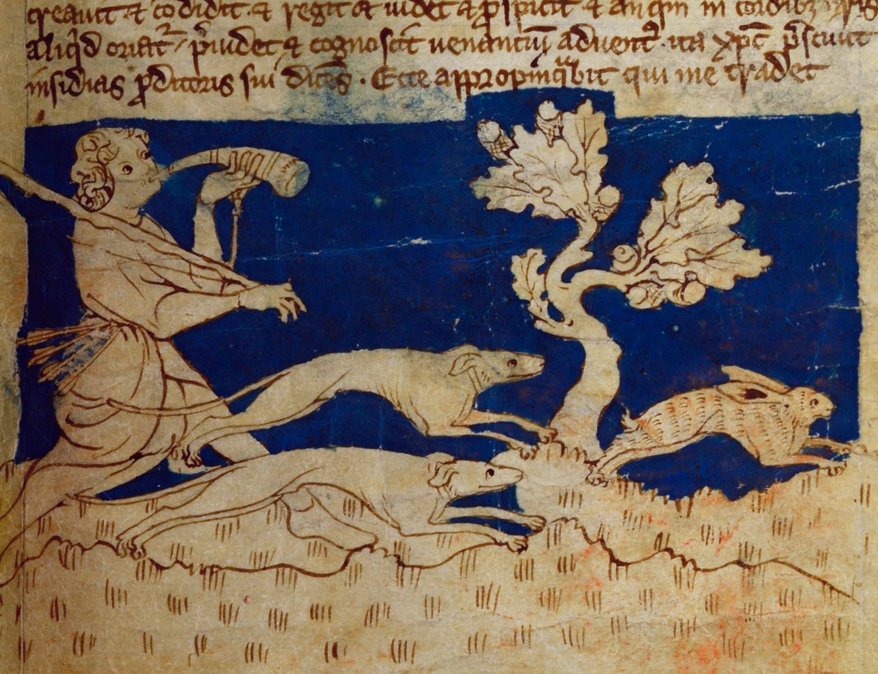 CCA-LitMs/D/10 fol. 2r Lovecká scéna, z Bestiáře od English School