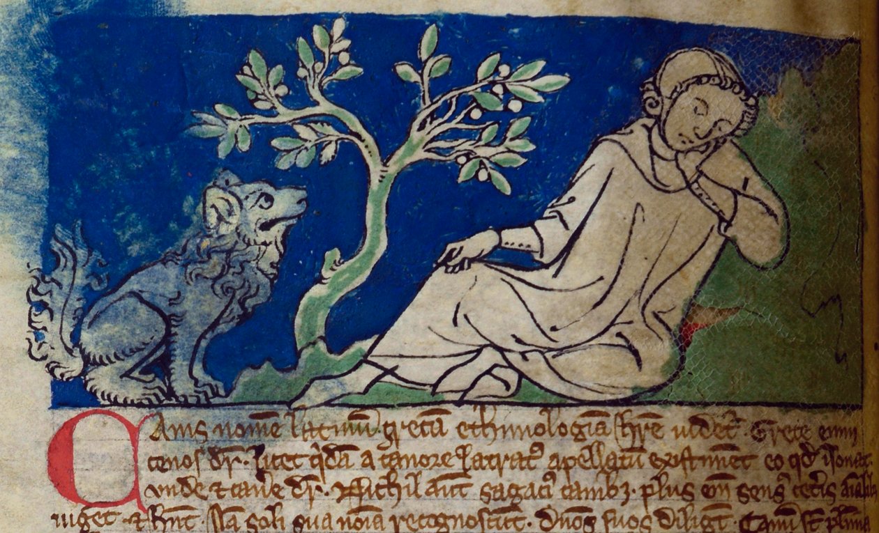 CCA-LitMs/D/10 fol. 5v pes, od Bestiáře od English School
