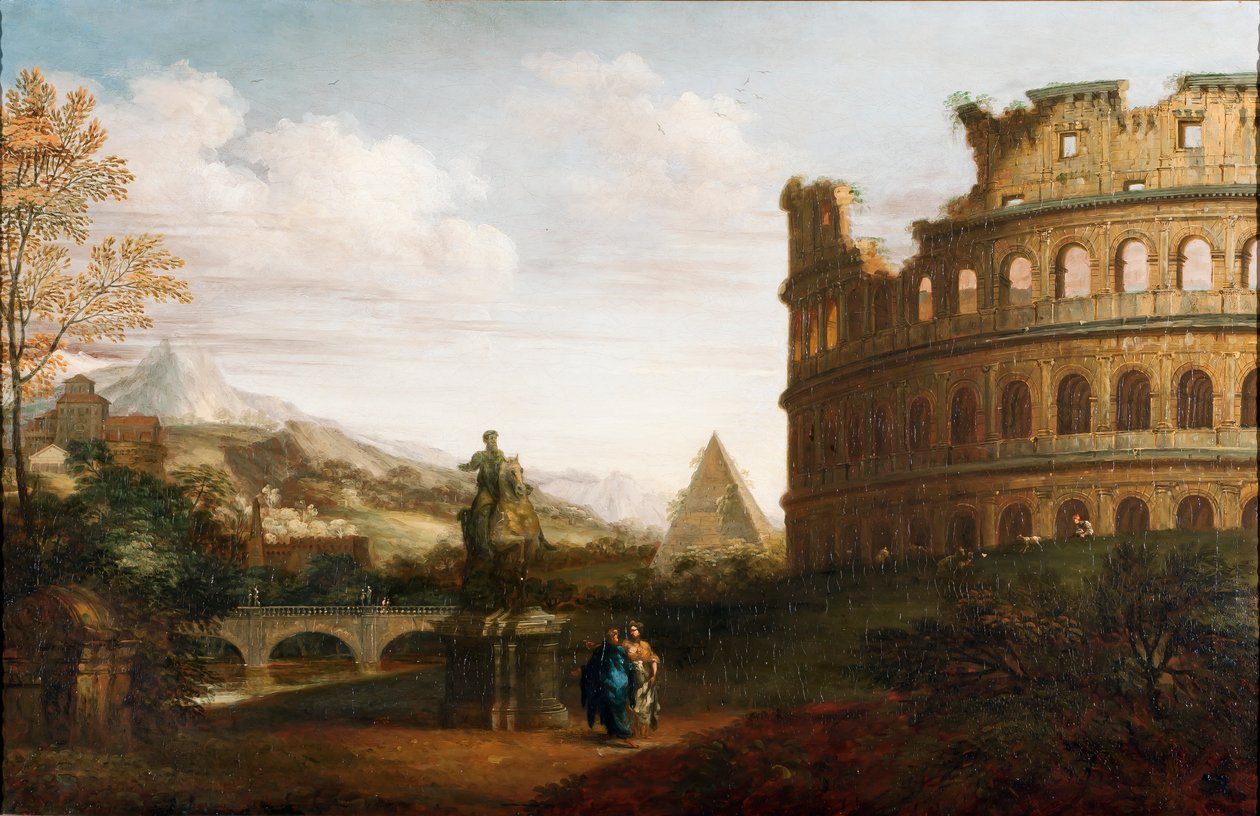 Capriccio pohled na Forum Romanum, c.1760 od English School