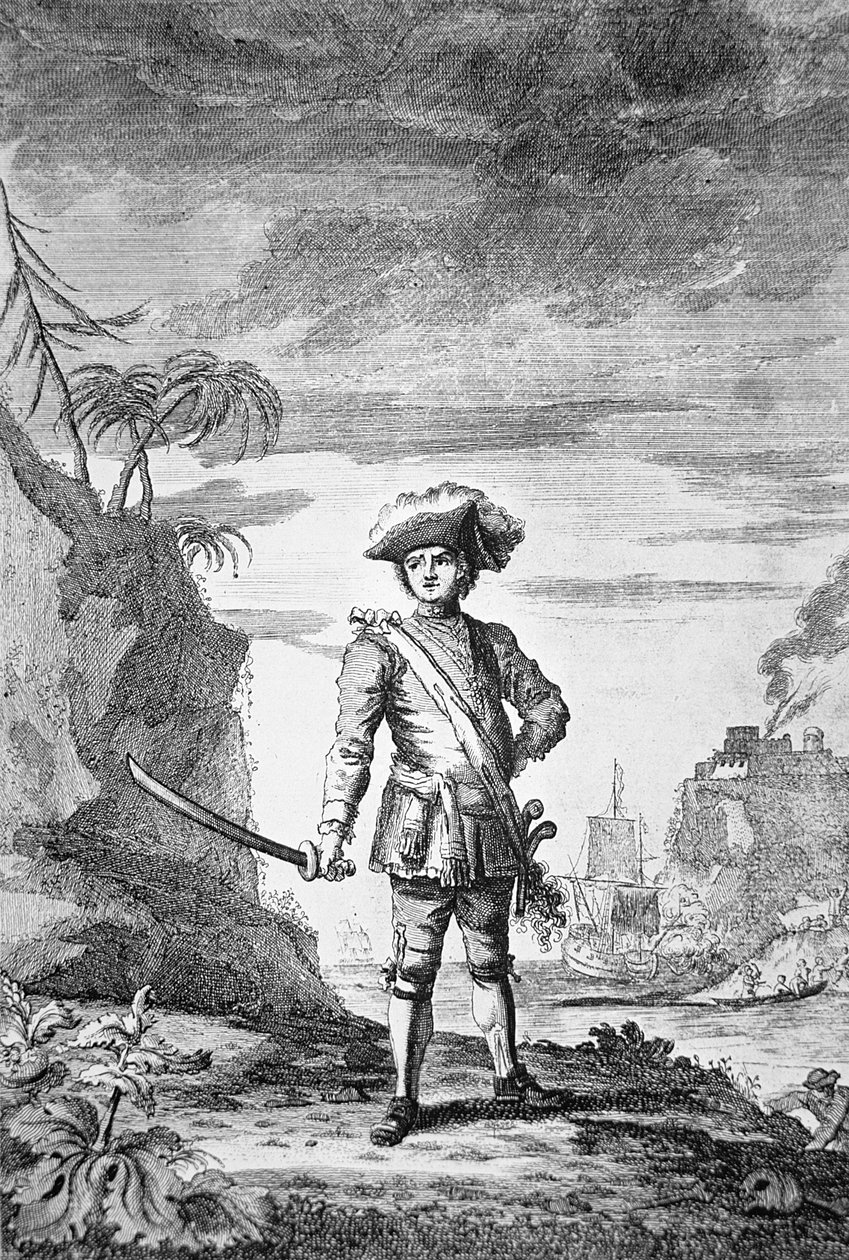 Kapitán Bartholomew Roberts, vyryl James Basire od English School