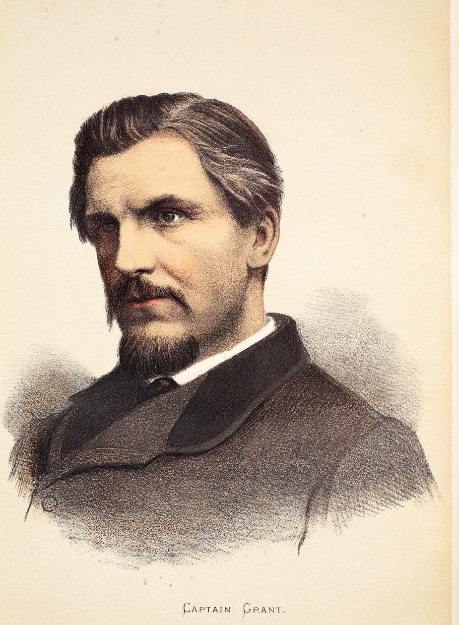 Kapitán Grant, ilustrace z Obrazového vydání života a objevů Davida Livingstona od J. Ewinga Richieho, pub. od A. Fullarton & Co., 1876 od English School