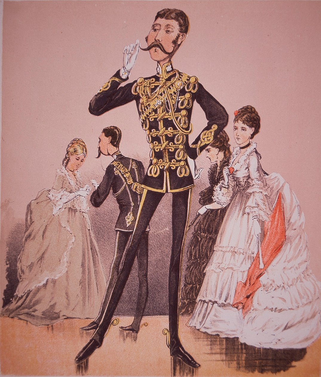 Karikatura vlastních královských husarů 10. prince z Walesu z 