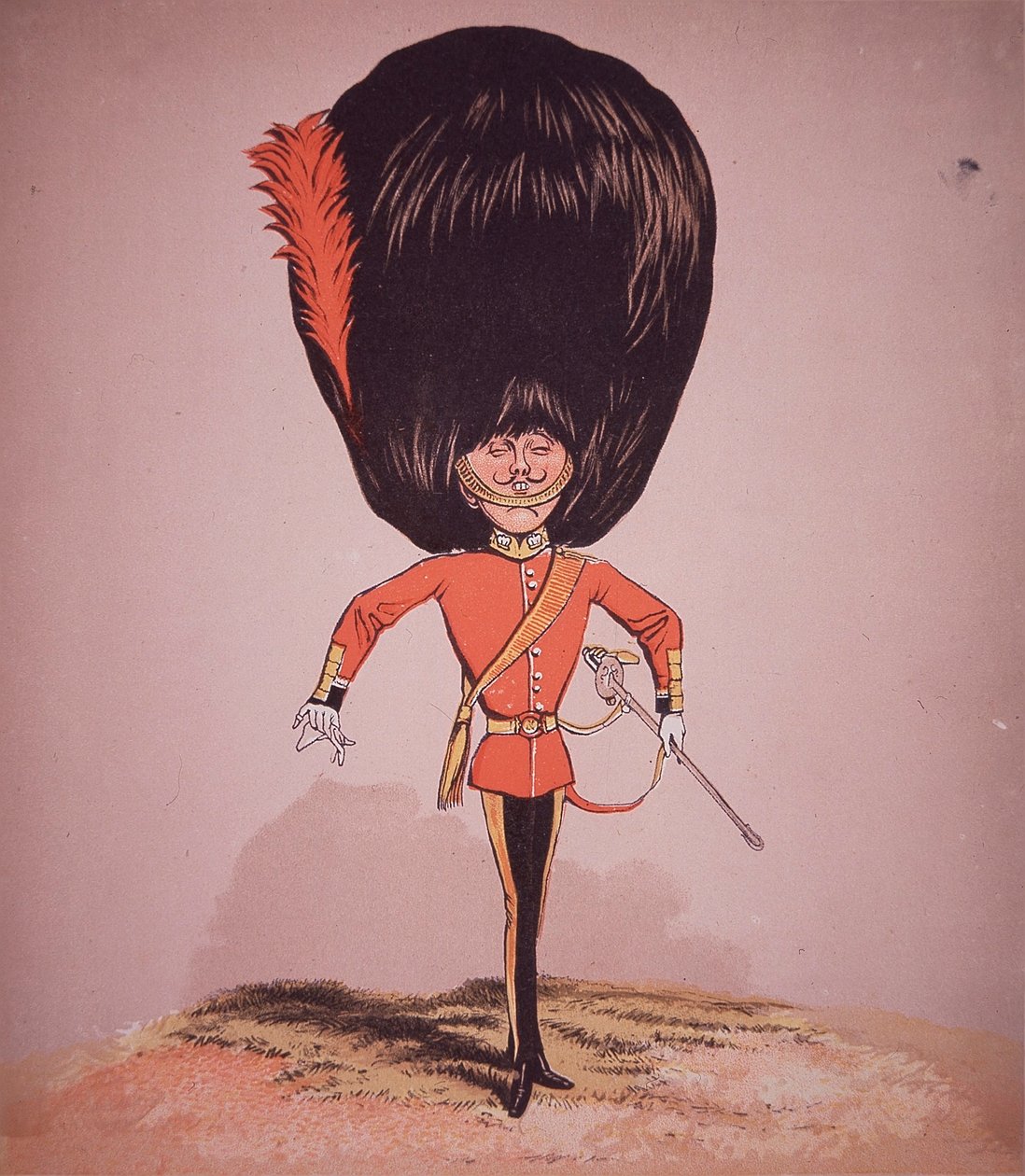 Karikatura důstojníka Coldstream Guards z 