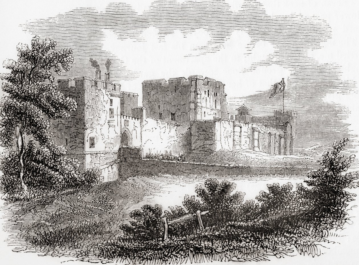 Carlisle Castle, Carlise, Cumbria, Anglie viděný zde v 19. století, ze staré Anglie: Obrazové muzeum, hospoda. 1847 od English School