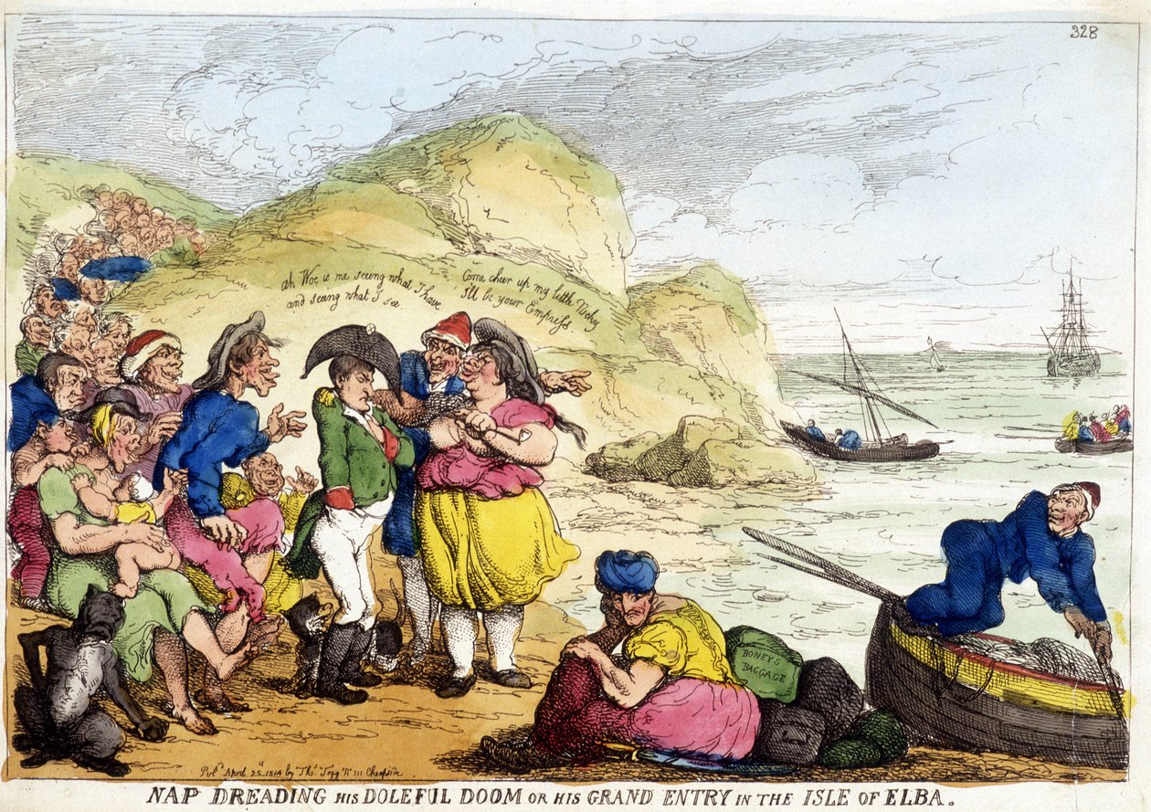Kreslený film o příjezdu Napoleona Bonaparte na ostrov Elba. od English School
