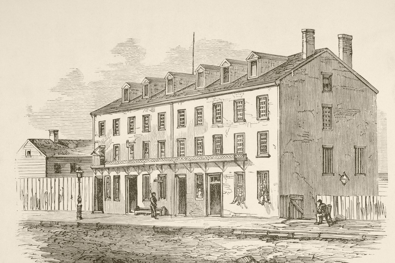 Castle Thunder, Richmond, Virginie (litho) od English School