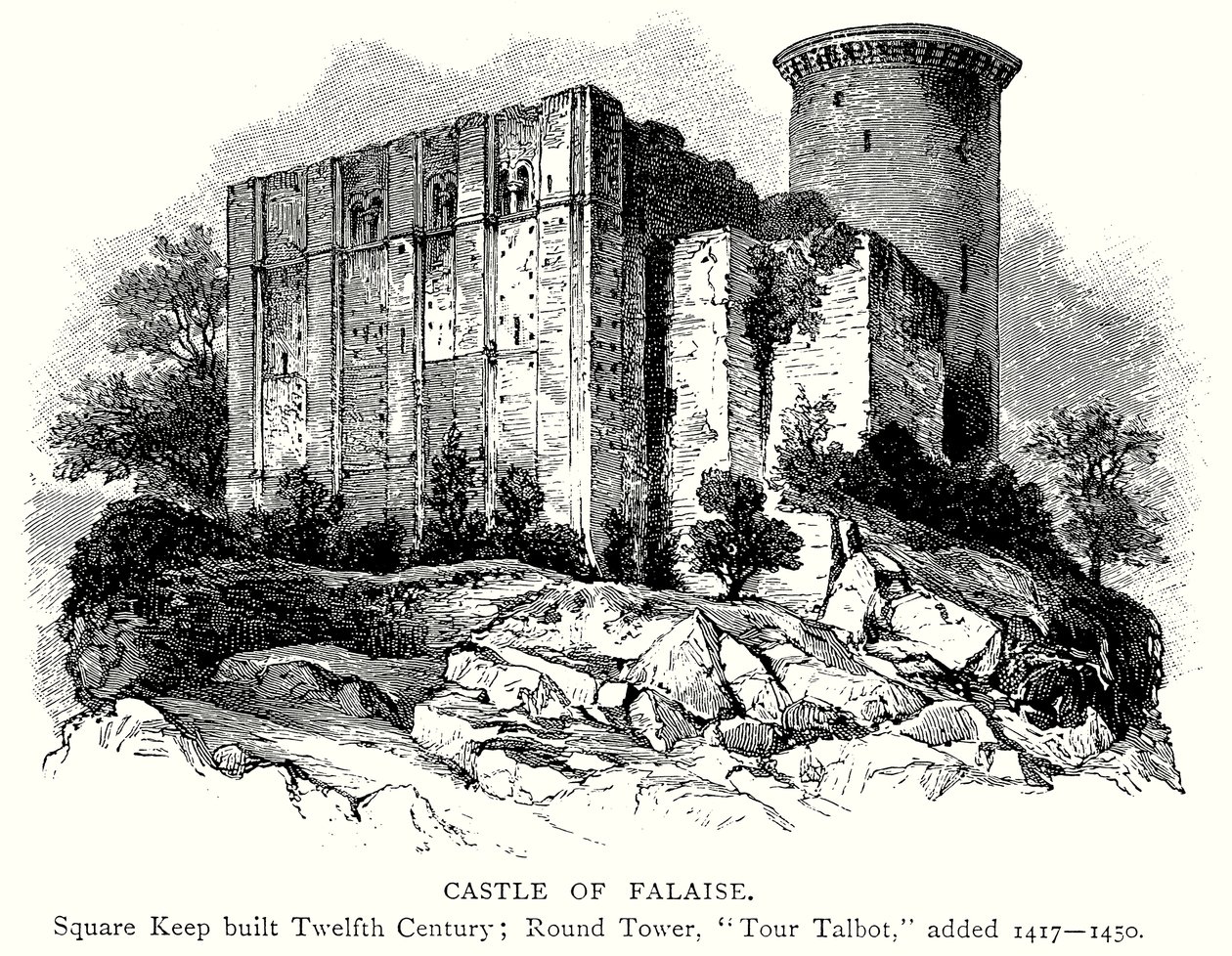 Hrad Falaise (rytina) od English School