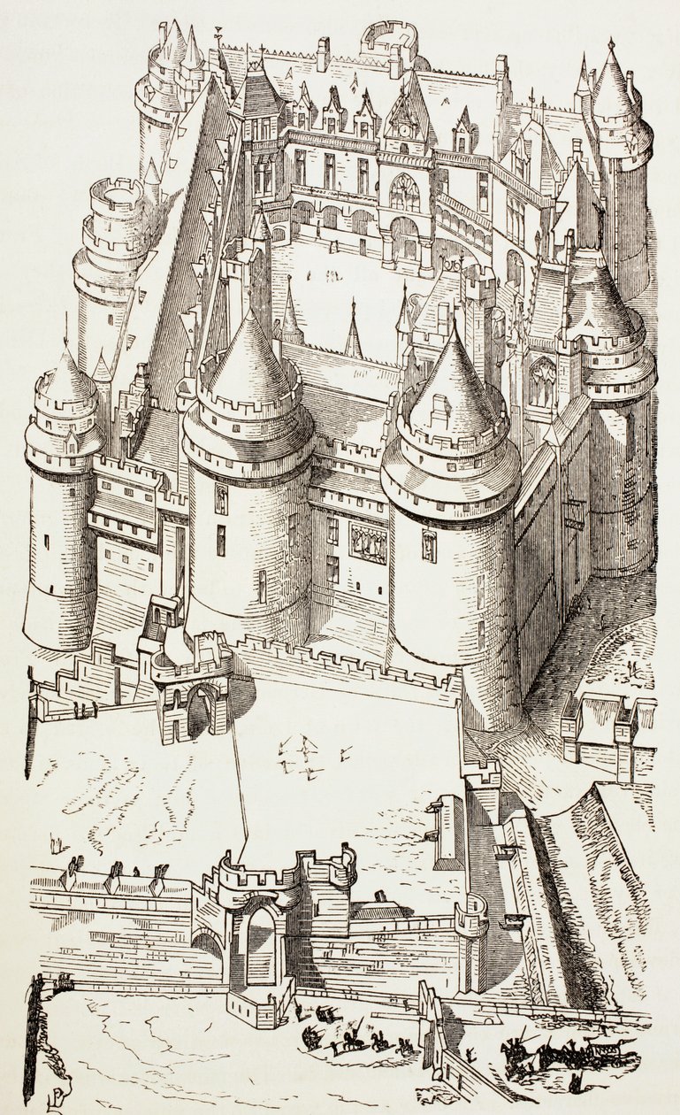Hrad Pierrefonds, Francie, kolem roku 1880 od English School
