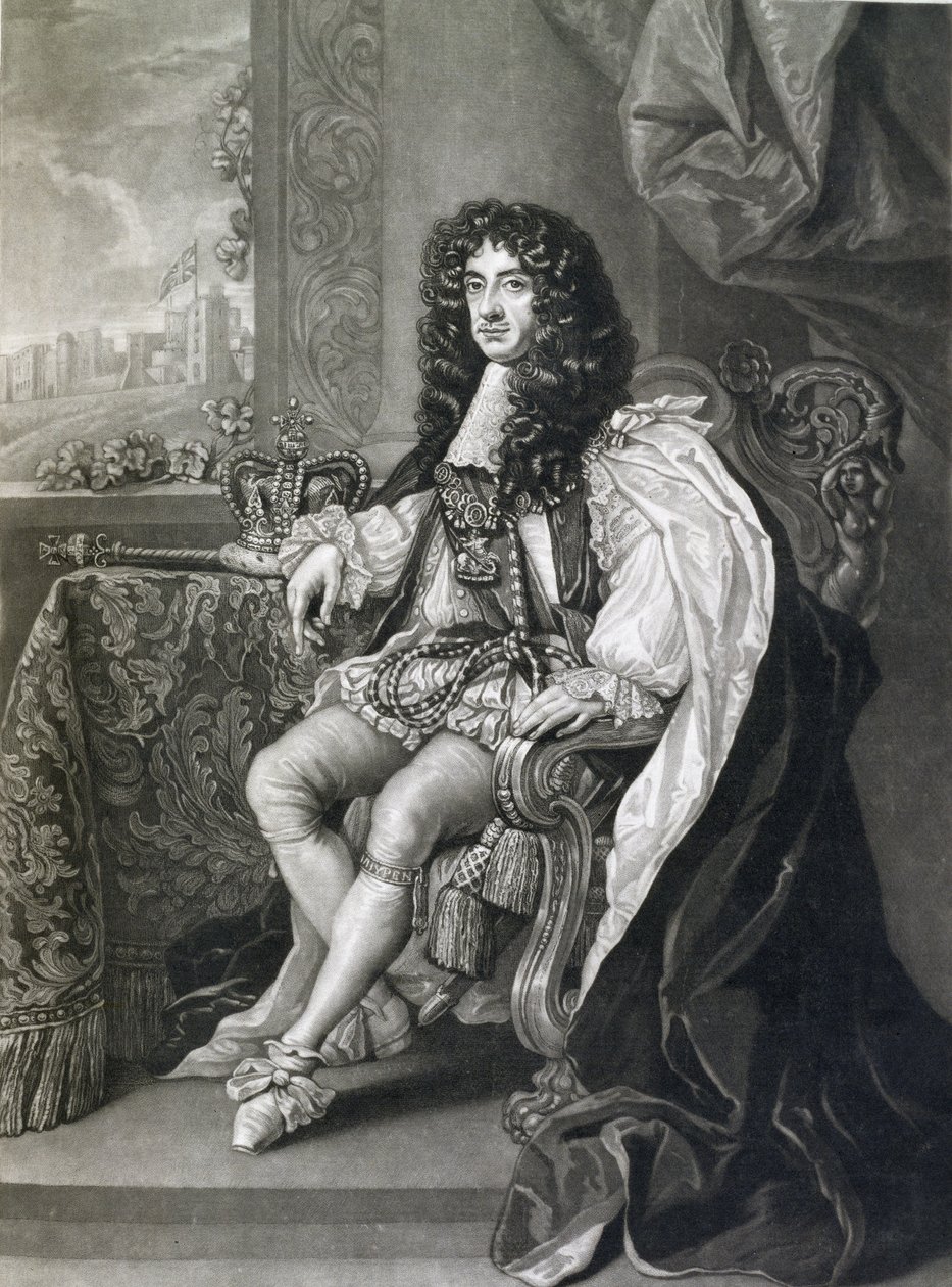 Charles II (1630-85), vyrytý Charles Turner (1773-1857) od English School