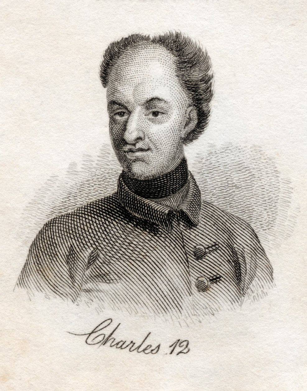Charles XII, král Švédska, z Crabbs Historical Dictionary, vydaný 1825 od English School