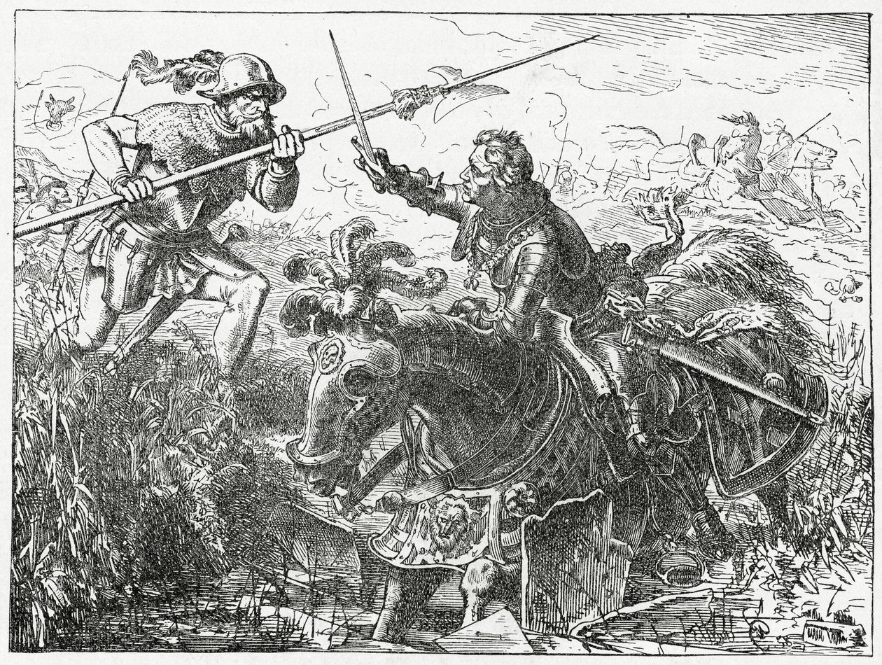 Charles Smělý, vévoda z Burgundska, v bitvě u Nancy, 5. ledna 1477, 1882 od English School