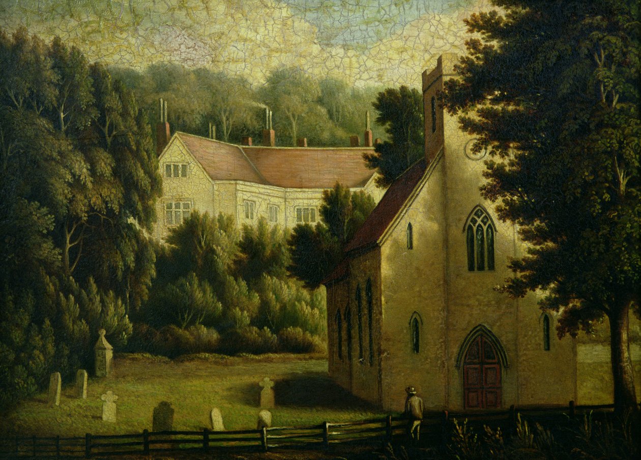Dům a kostel v Chawtonu, 1809 od English School
