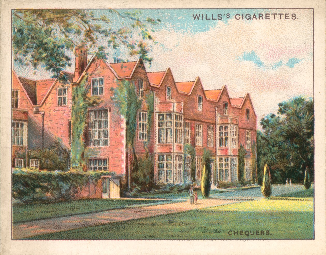 Chequers, Buckinghamshire (barevná litografie) od English School
