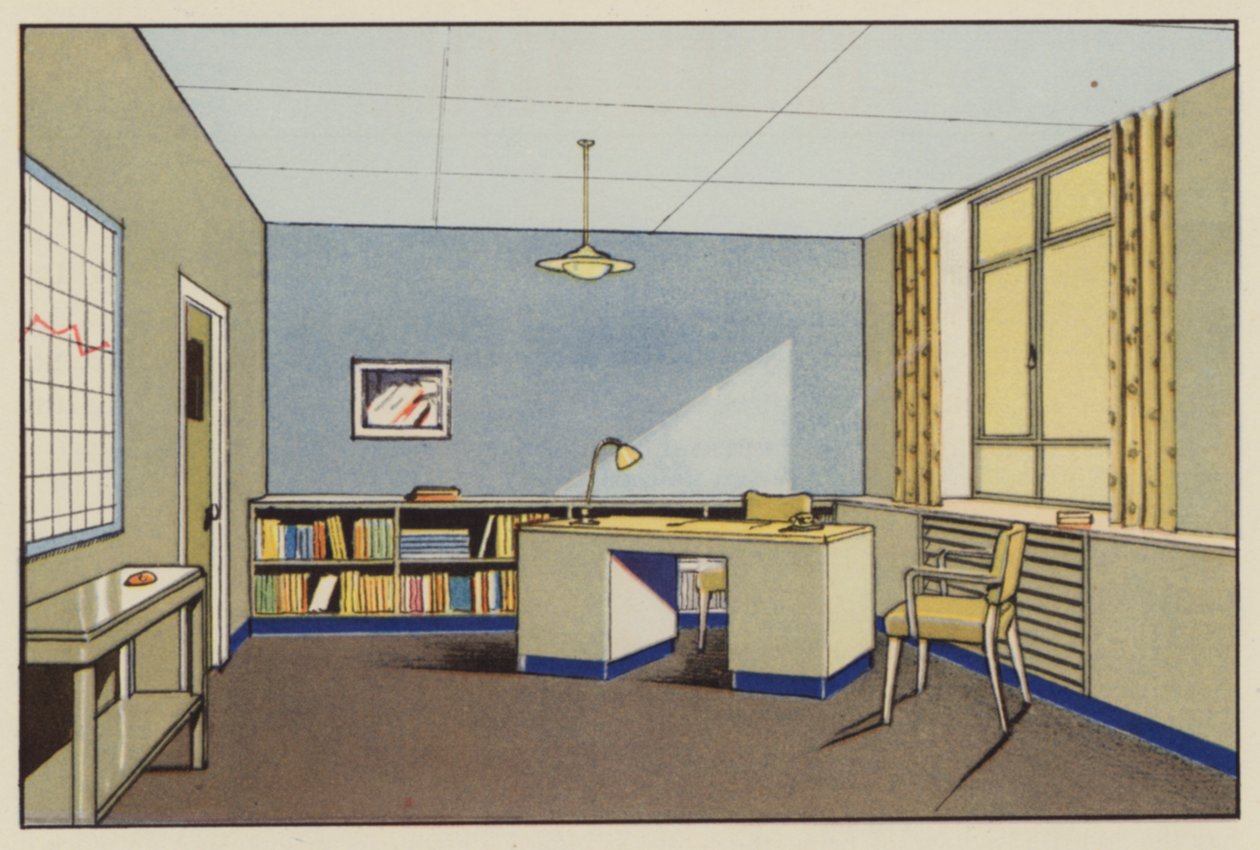 Hlavní obchodní kancelář (barevná litografie) od English School