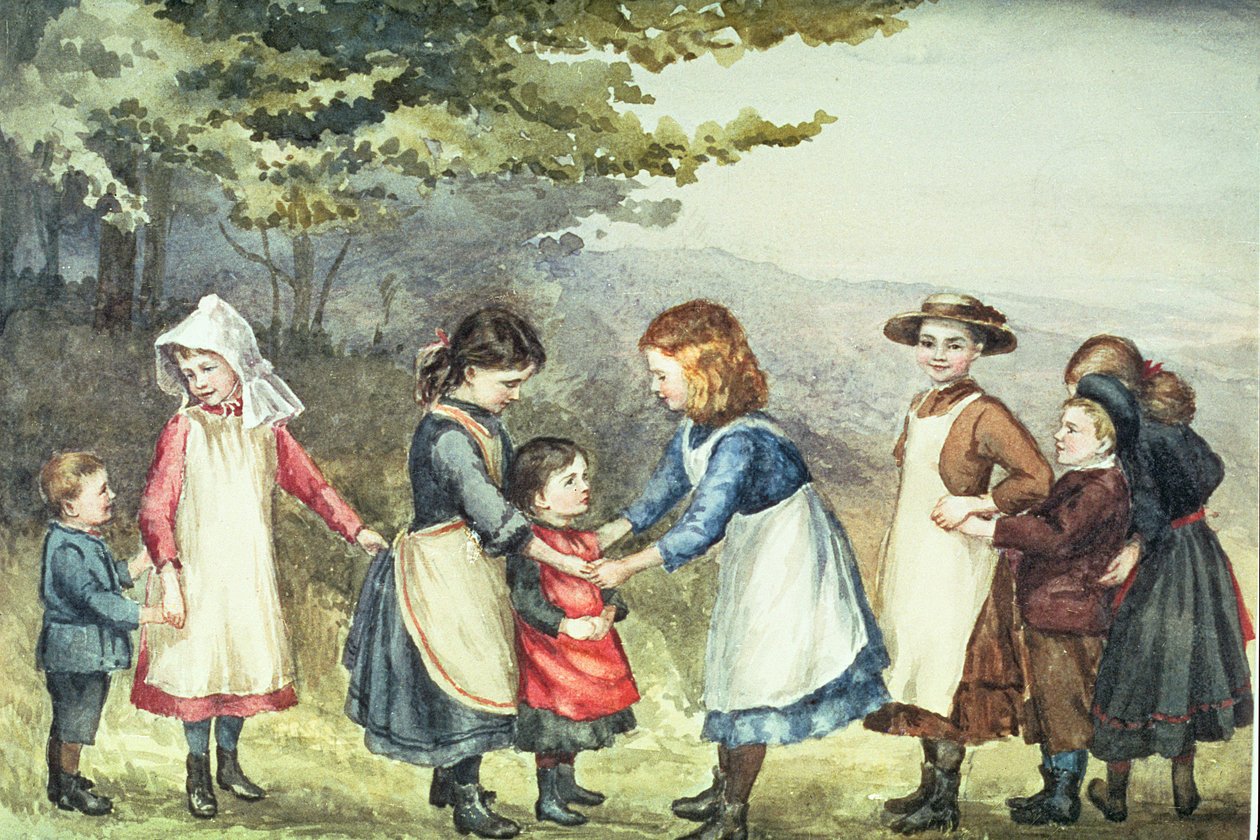 Dětské hry, cca 1880 (wc na papíře) od English School