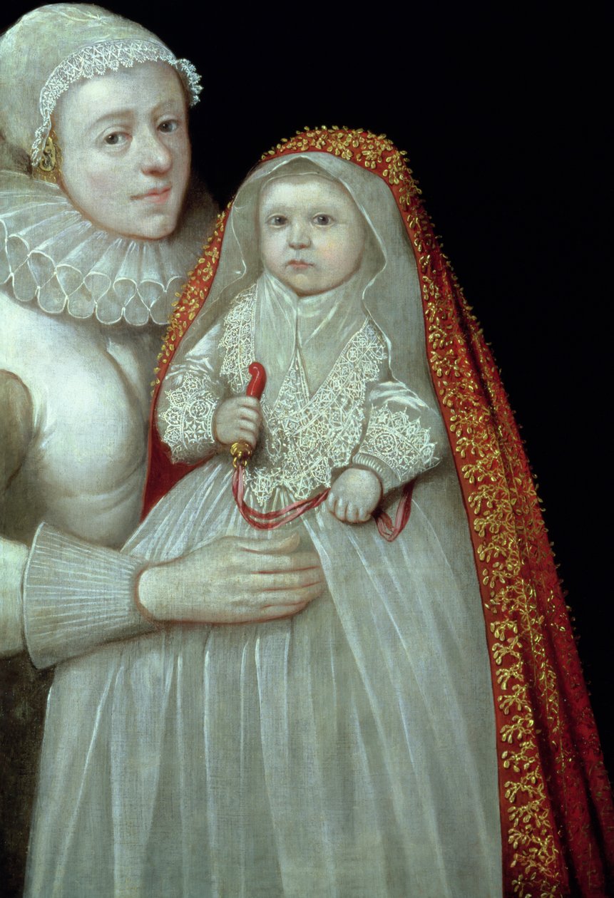 Křest, Portrét matky a dítěte, c.1595 od English School