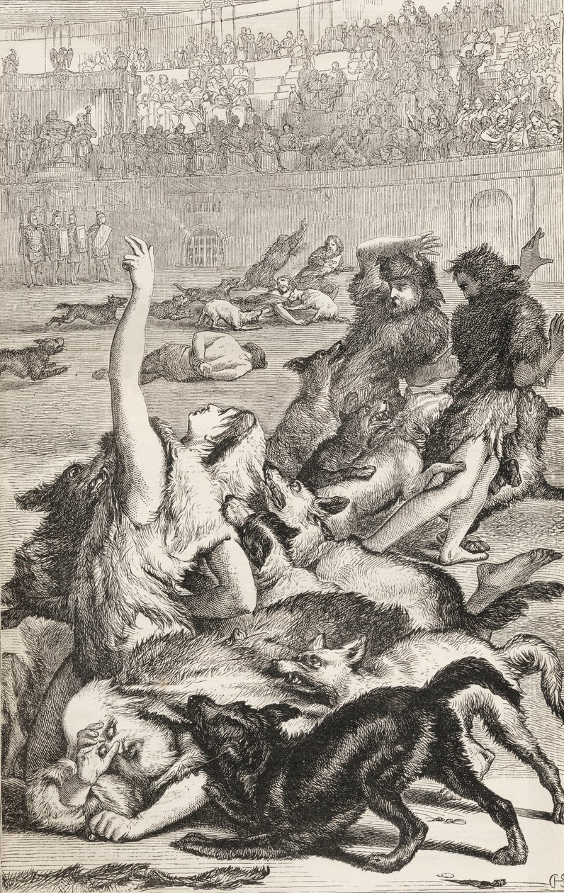 Christian Martyrs in Roman Arena, c.1865 (dřevoryt) od English School
