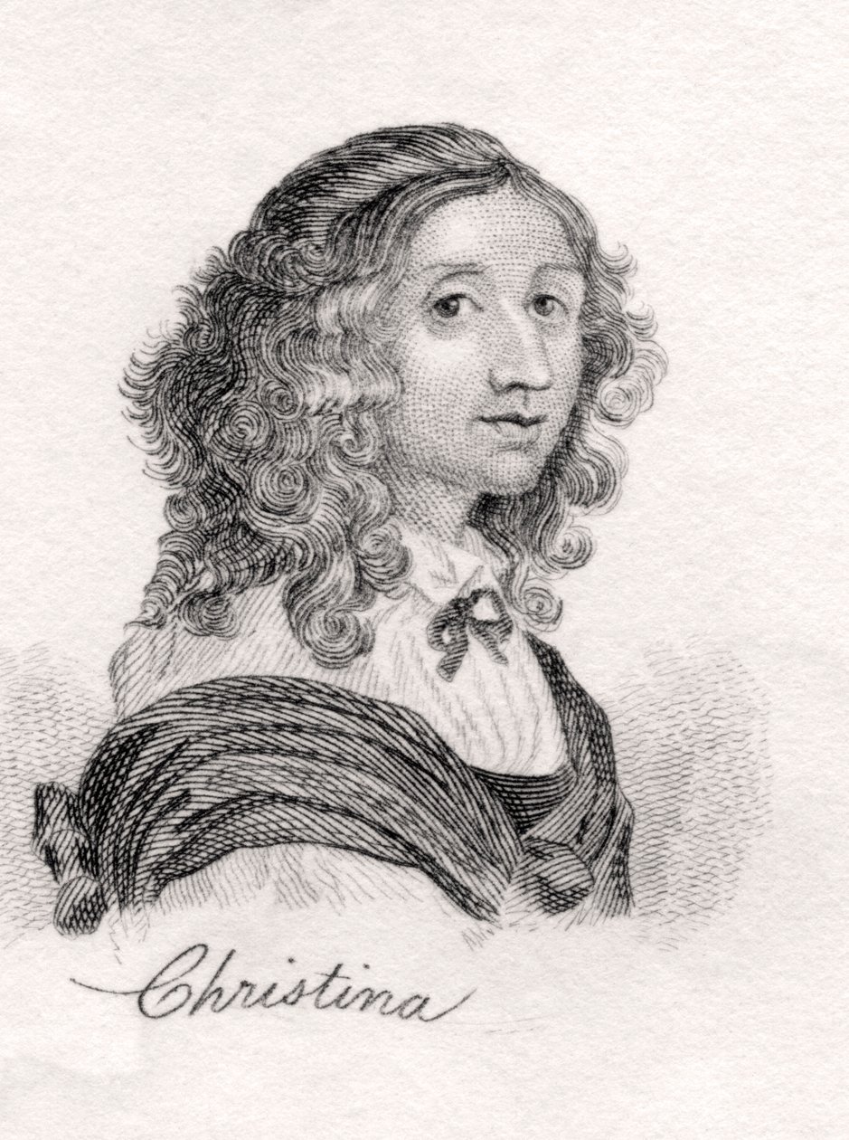 Christina ze Švédska, z Crabbs Historical Dictionary, publikoval 1825 od English School