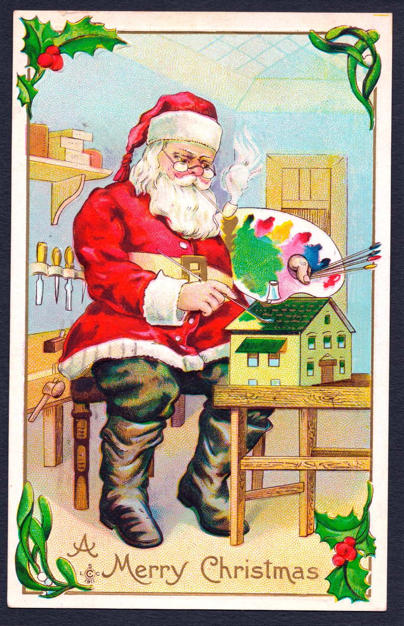 Vánoční pohlednice, kolem roku 1907 od English School
