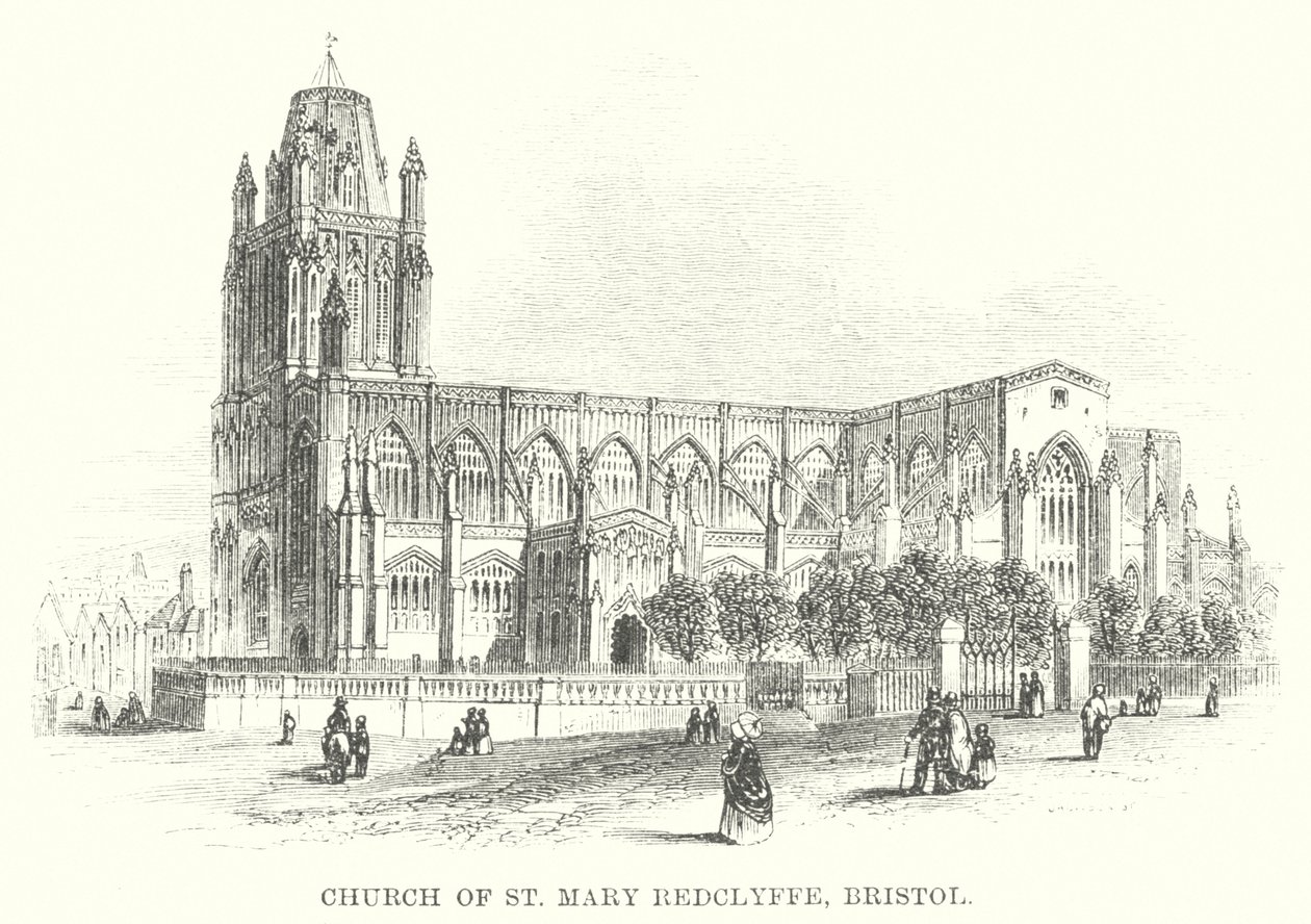 Kostel sv. Marie Redclyffe, Bristol (rytina) od English School