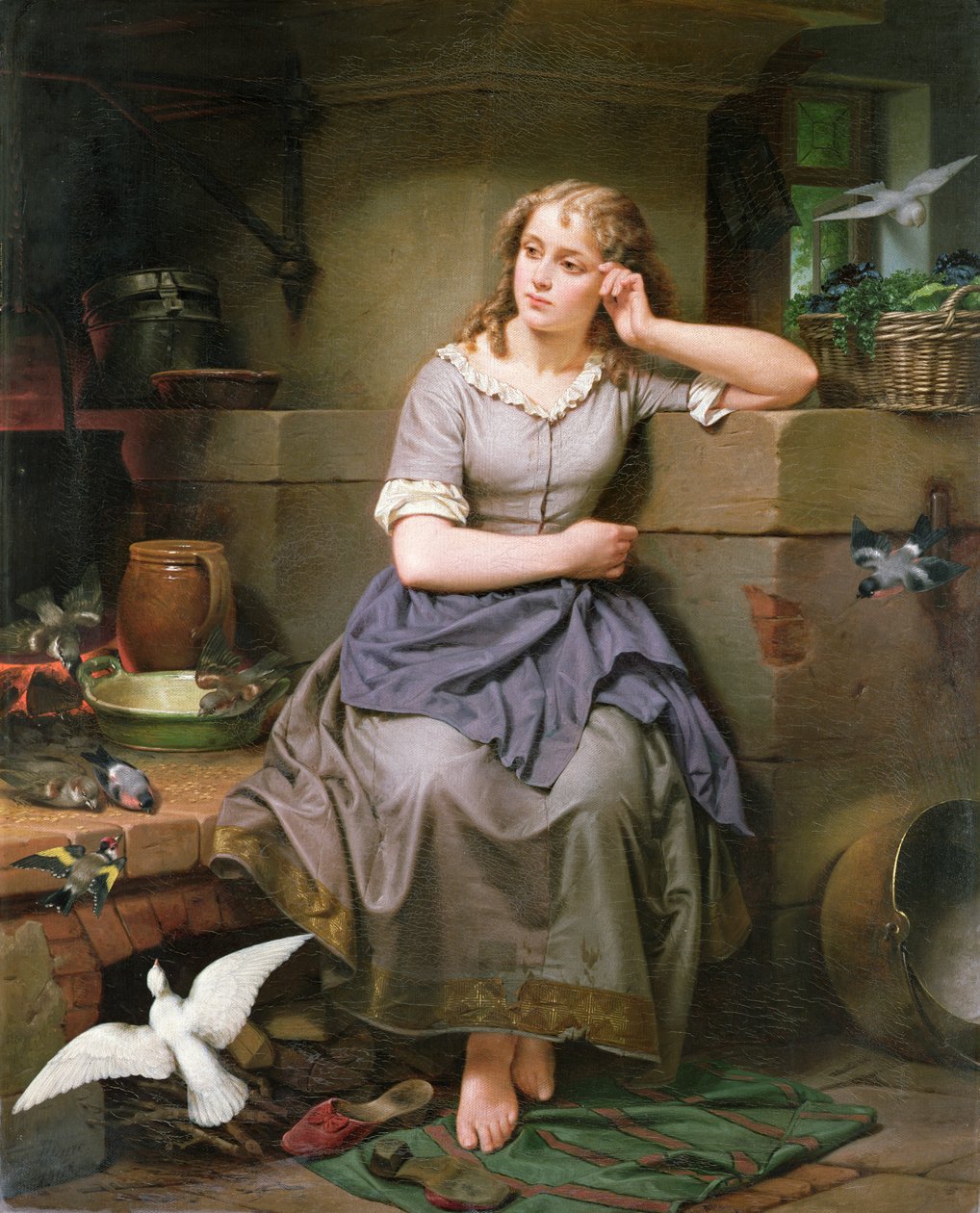 Popelka a ptáci, 1868 od English School