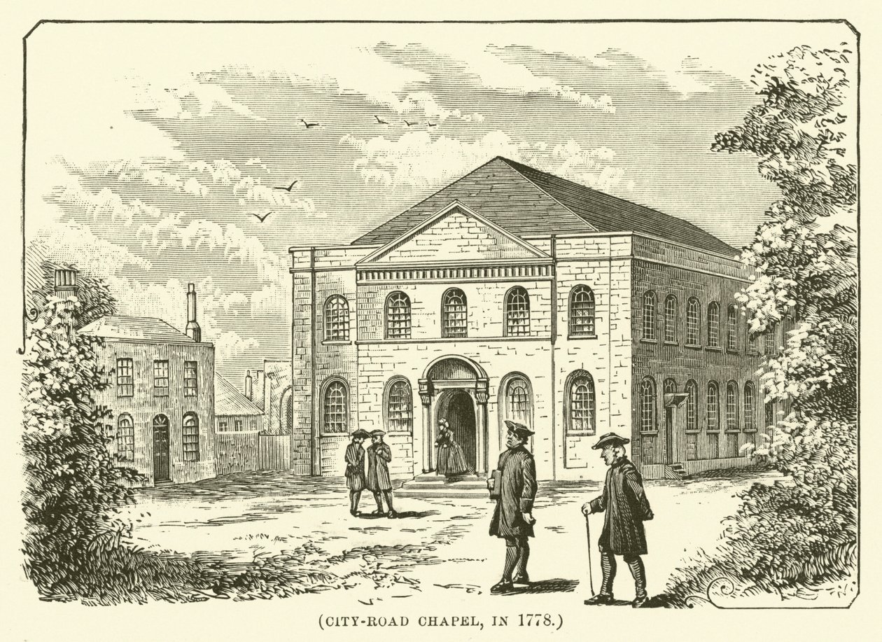 Kaple na městské třídě v roce 1778 (rytina) od English School