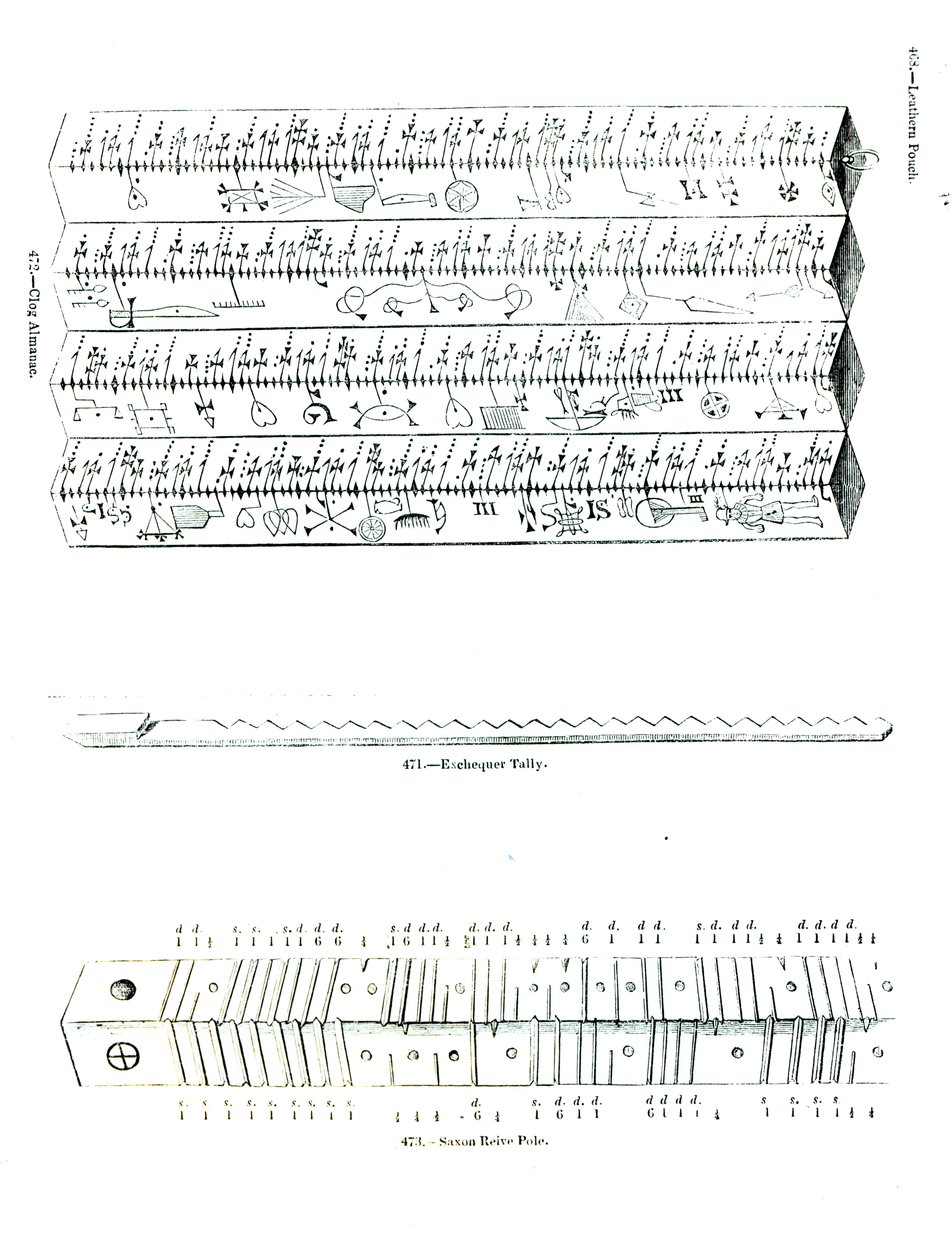 Clog Almanach, státní pokladna Tally a Saxon Reive Pole od English School