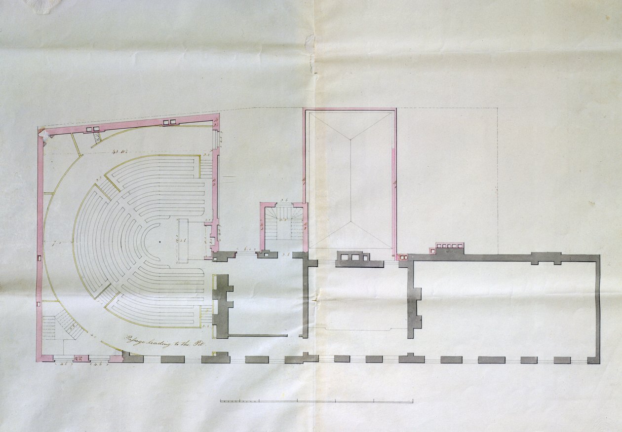 Nákres smlouvy pro první patro Royal Institution, 1800 od English School