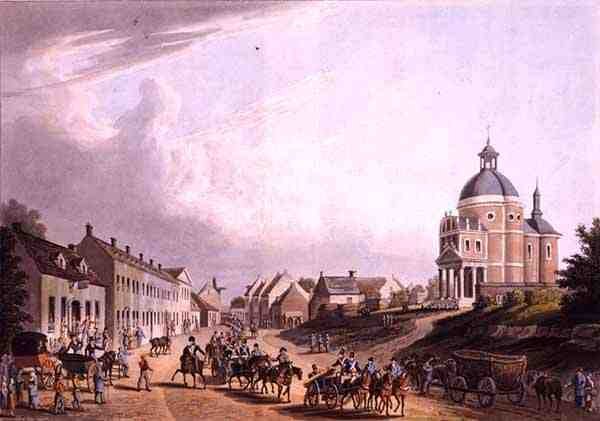 Přeprava francouzského děla z bitevního pole dne 24. července 1815 ve Waterloo, vydal R. Bowyer od English School