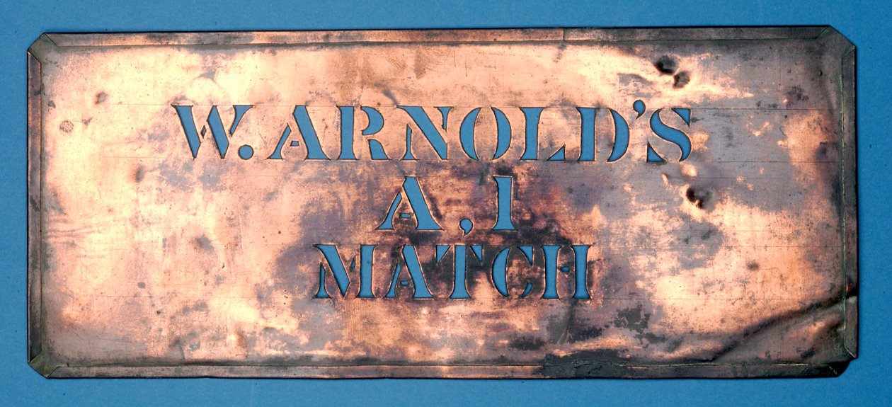 Měděná šablona W. Arnoldse A,1 Match (měď) od English School