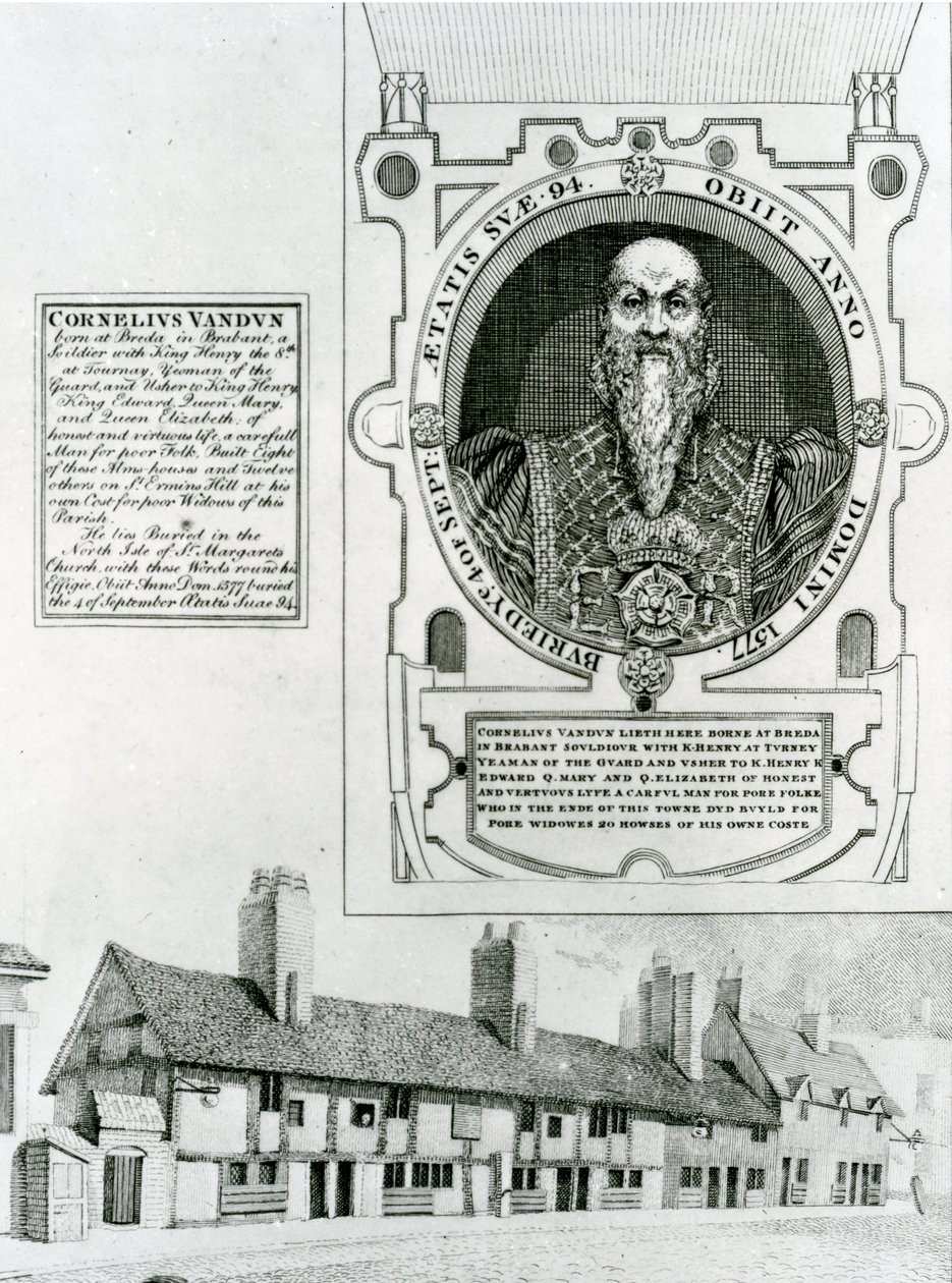 Cornelius Van Dun (1483-1577) Památník a chudobinec, 1798 od English School