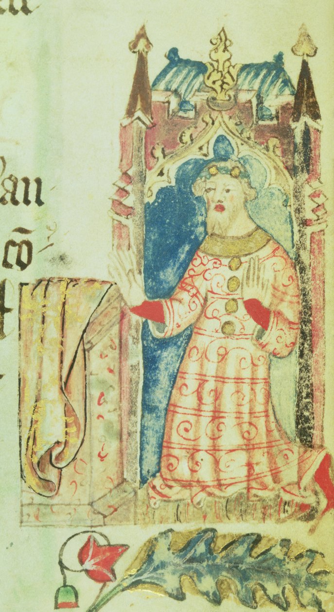 Cott Nero D VII f.7 Portrét Jana z Gauntu, vévody z Lancasteru, z knihy Benefactors Book of St. Alban