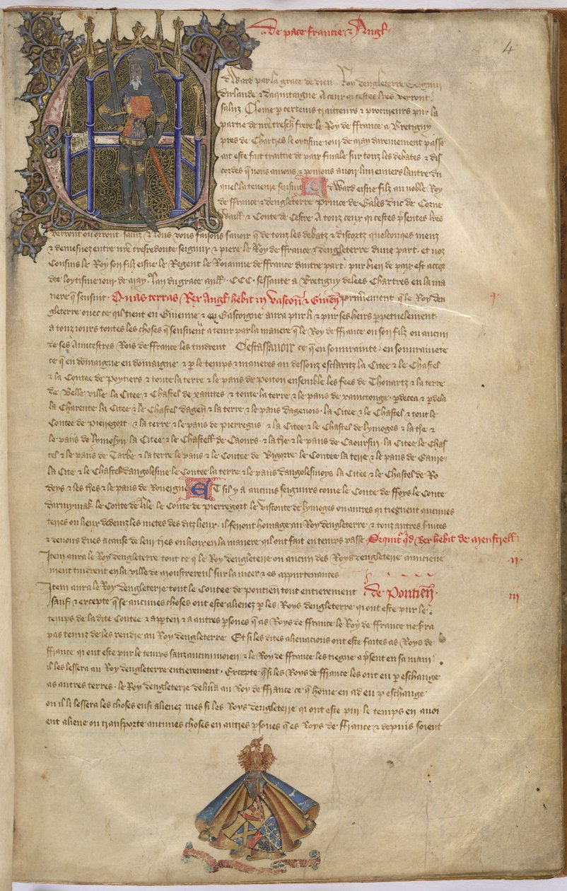 Bavlna Nero D. VI f.4 Iluminovaná iniciála 