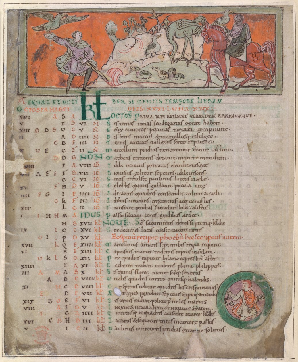 Bavlna Tiberius B. V, Část 1, f.7v Ilustrace z 