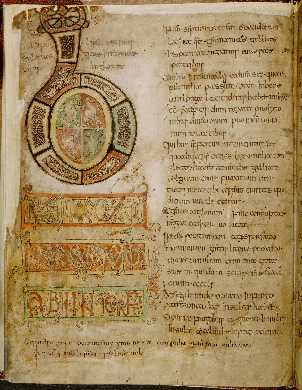 Bavlna Tiberius C. II, f.5v Iniciála 