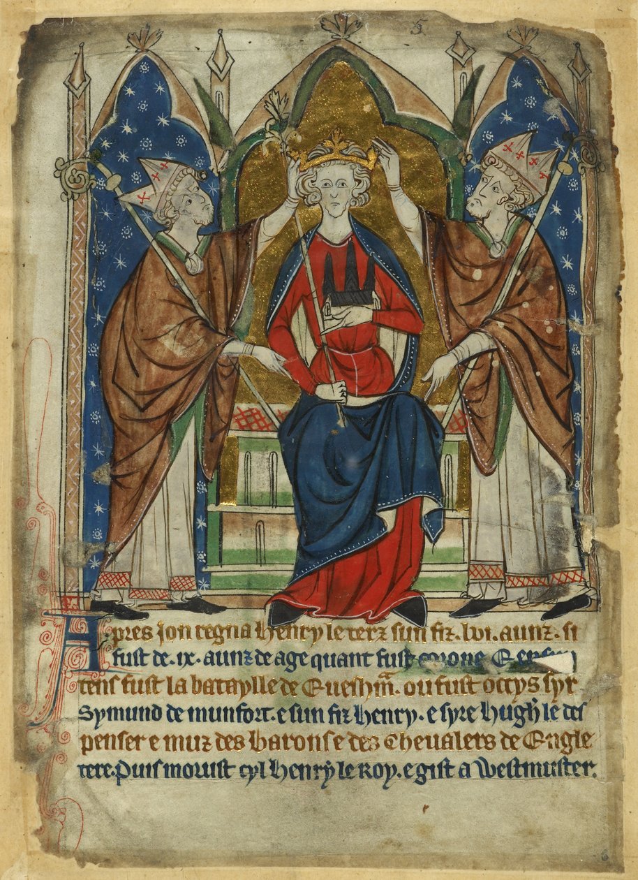 Bavlna Vitellius A. XIII, f.6, Korunovace Jindřicha III., z 