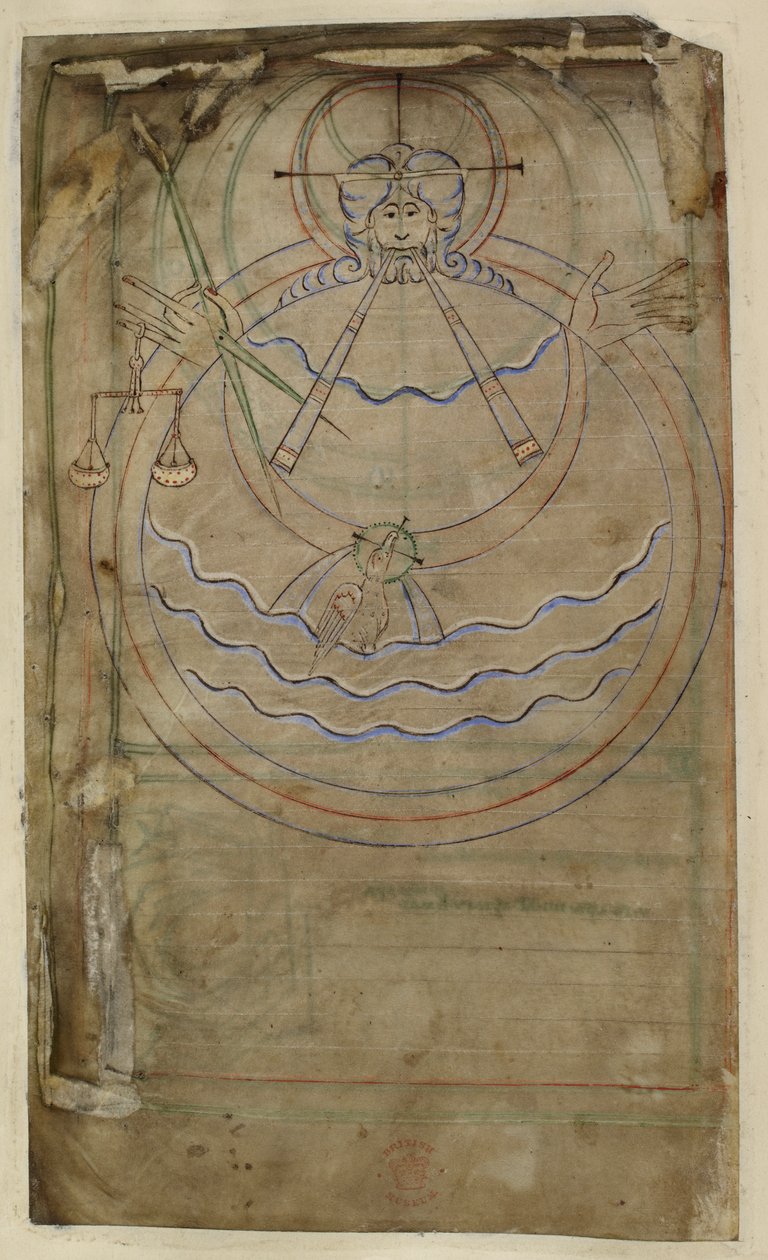 Bavlna ms tiberius c vi f007v Diagramové znázornění Stvoření, ilustrace z 