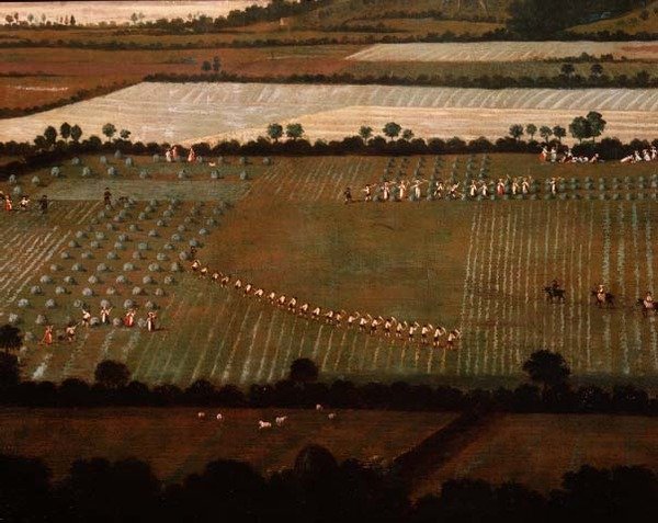 Country Round Dixton Manor, kolem 1725 (olej na plátně) (detail 18102) od English School