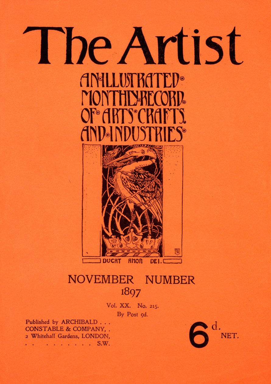 Obálka časopisu The Artist Magazine, listopad 1897 (tištěný papír) od English School