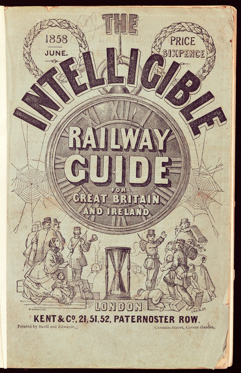 Obálka časopisu "The Intelligible Railway Guide", červen 1858 (tisk) od English School