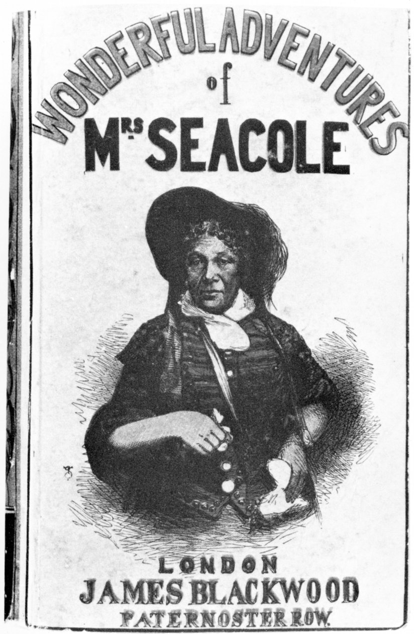 Obálka prvního vydání The Wonderful Adventures of Mrs Seacole, vydané Jamesem Blackwoodem z Paternoster Row, 1857 od English School