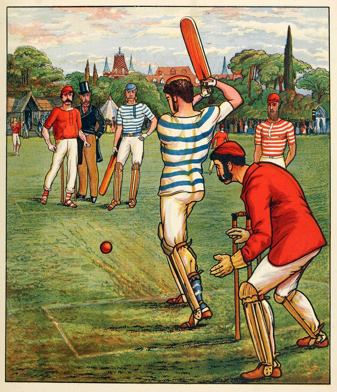 Kriket, od British Sports and Games, pub. C. 1880. od English School