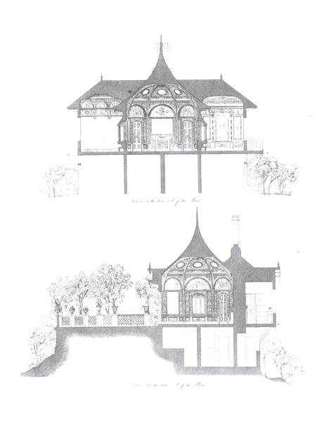 Příčné řezy Letního domu Buckinghamského paláce, z 