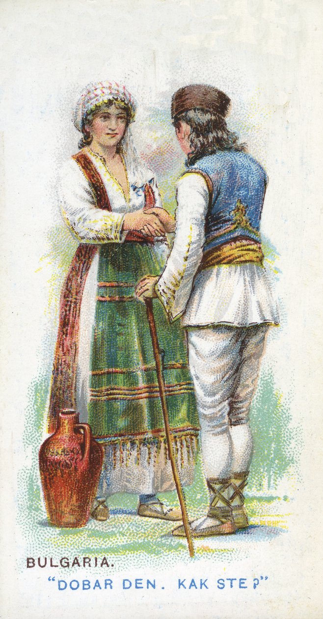 Obvyklý pozdrav v Bulharsku, 1907 od English School