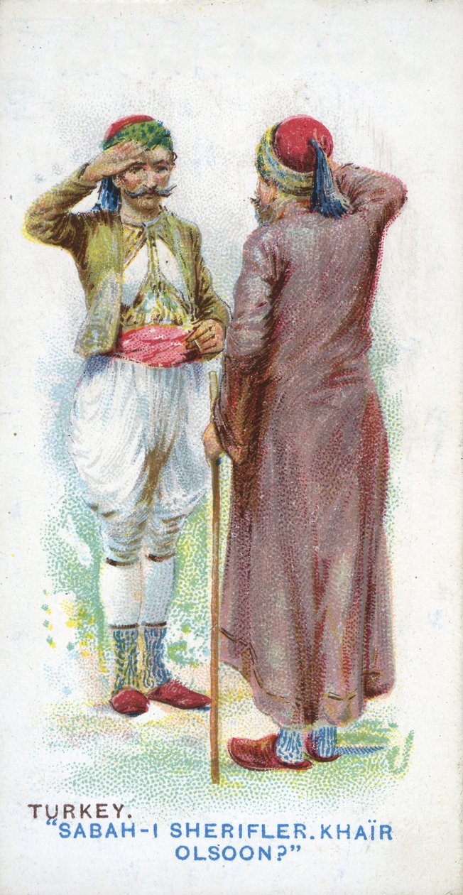 Obvyklý pozdrav v Turecku, 1907 od English School