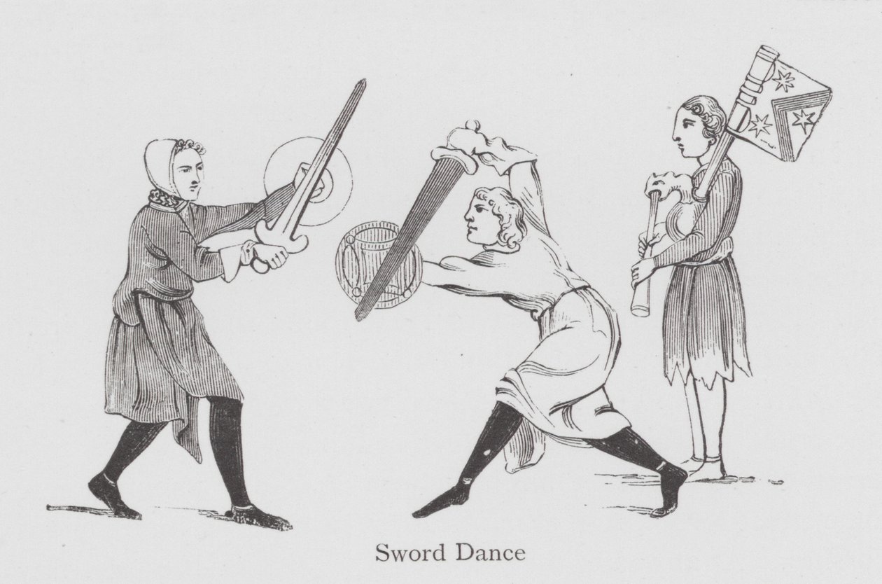 Tanec: Sword Dance (litho) od English School