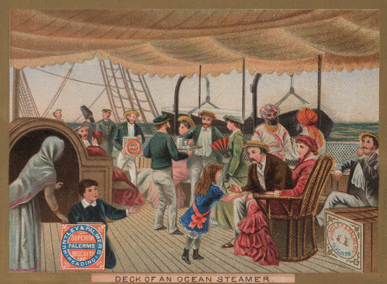 Paluba zaoceánského parníku (chromolit) od English School