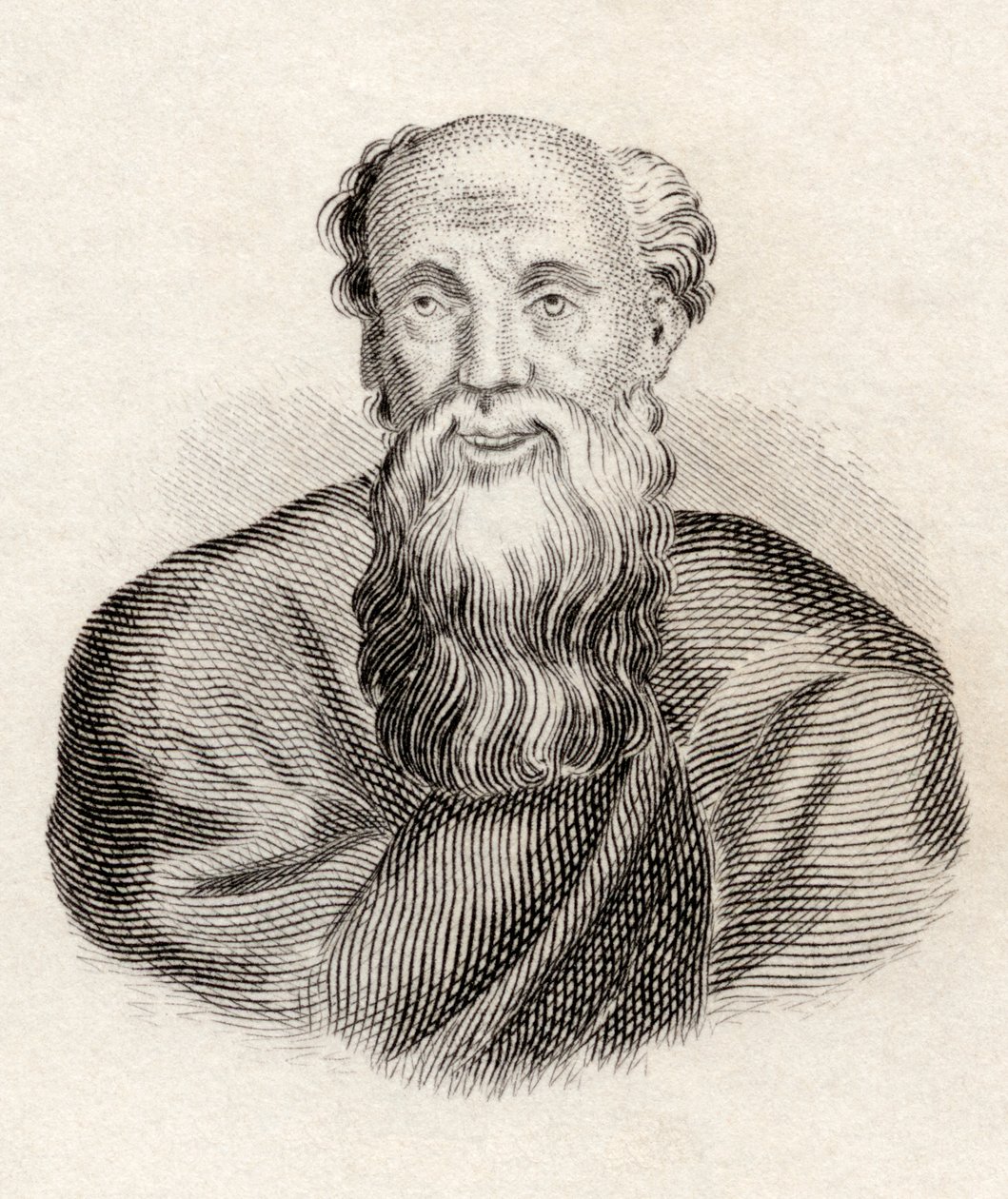 Democritus, z „Crabbes Historical Dictionary“, vydaného v roce 1825 od English School